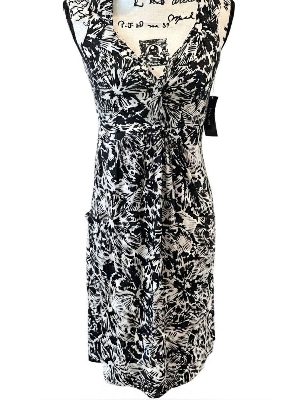 NWT-Style & Co. Black and White Midi Dress